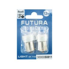 Лампочка 1-но конт. черешня біла LED SMD 12V 6-діодів R5W BA15s (Futura) (к-т.-2шт.)