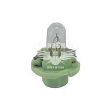 Лампочка без цоколя семечка W2W світло зелена 12V-2Вт BX8.4d (Brevia) (з патроном) (упак.-10шт.)