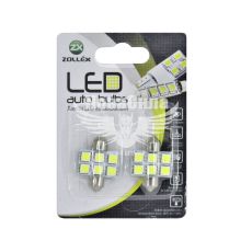 Лампочка 2-ох цокольна LED T11_C5W SMD біла 6-діодів 12V-5Вт SV8.5-8 31мм. (Zollex) (к-т.-2шт.)