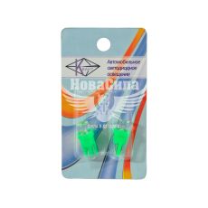 Лампочка без цоколя LED T10_W5W LEDS зелена 1-діод 12V W2.1x9.5d (КНР)