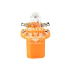 Лампочка без цоколя семечка W1W помаранчева 12V-1Вт BX8.5d (Zollex) (з патроном) (упак.-10шт.)