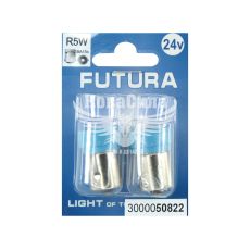 Лампочка 1-но конт. черешня синяя LED SMD 24V 6-диодов R5W BA15s (Futura) (к-т.-2шт.)