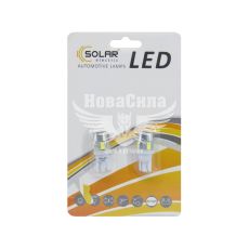 Лампочка без цоколя LED T10_W5W SMD белая 6-диодов 12V W2.1x9.5d (Solar) (к-т.-2шт.)