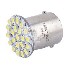 Лампочка 1-но конт. груша біла LED SMD 24V 22-діоди G18.5 BA15s (Solar) (к-т.-2шт.)