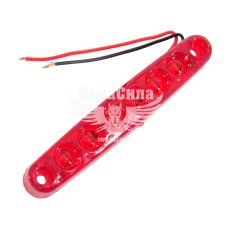 Ліхтар габаритний універсальний (КНР) короткий 6-діодів 100х15мм. червоний