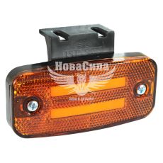 Ліхтар габаритний універсальний (Isiksan) LED 12-24V прямокутний дві полоси жовтий (з кронштейном)