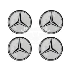 Наклейка Mercedes Benz на ковпаки (силікон) срібна діам. 7