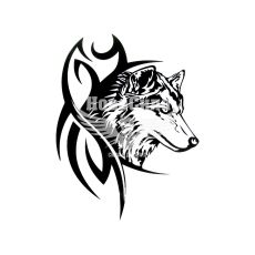 Наклейка Вовк (голова з тату) 27х21