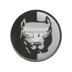 Наклейка Голова Пса (круг срібний) (силікон) 5,5х5,5