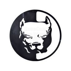 Наклейка Голова Пса (круг черный) 31х31
