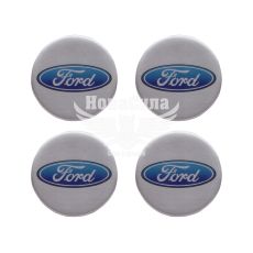 Наклейка Ford на колпаки (силикон) серебряная диам. 7
