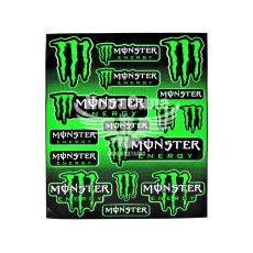 Наклейка (планшет) для мото Monster кт.-16шт. 29х24,5 зелена