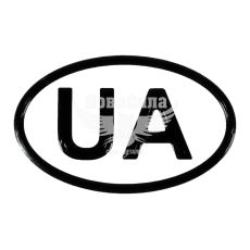 Наклейка UA (силікон) чорна 8x5