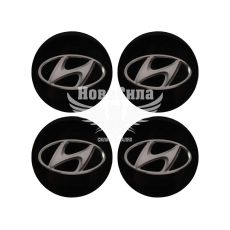 Наклейка Hyundai на ковпаки (силікон) чорна діам. 5х5