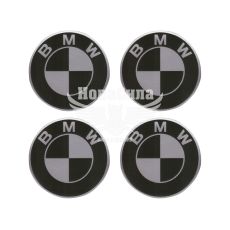 Наклейка BMW на ковпаки (силікон) чорна діам. 5х5