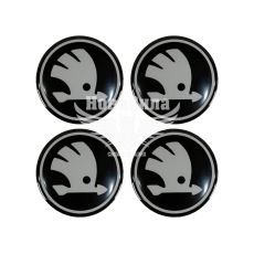 Наклейка Skoda на ковпаки (силікон) чорна діам. 7