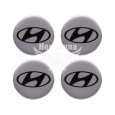 Наклейка Hyundai на ковпаки (силікон) срібна діам. 5х5