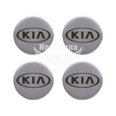 Наклейка KIA на ковпаки (силікон) срібна діам. 5х5