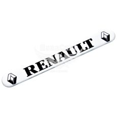 Наклейка з написом RENAULT (срібне тло) (силікон) 14х1,8