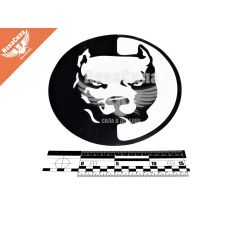 Наклейка Голова Пса (круг черный )24х24