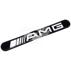 Наклейка з написом AMG (чорне тло) (силікон) 14х1,8