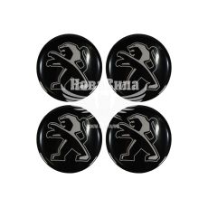 Наклейка Peugeot на колпаки (силикон) черная диам. 7