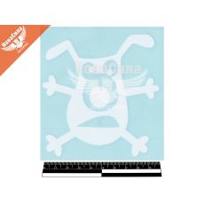 Наклейка на заднее стекло Пес 11х10 (белая)