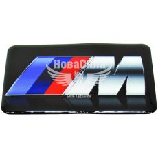 Наклейка логотип BMW M (квадрат чорний) (силікон) 9,1х5,6