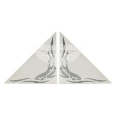 Наклейка Кутова (скла бокового) (Акула) (срібн.) 31х31