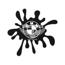 Наклейка Клякса BMW (черная) 12х11