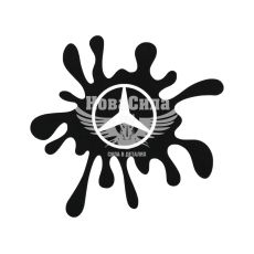 Наклейка Клякса Mercedes (чорна) 12х11