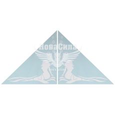 Наклейка Кутова (скла бокового) (Русалка) (біла) 31х31