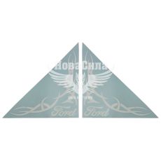 Наклейка Кутова (скла бокового) (Ford) (біла) 31х31