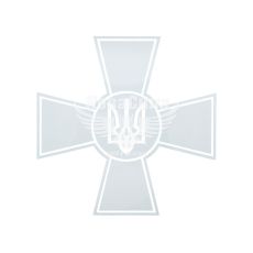 Наклейка Хрест з тризубцем (біла) 15х15