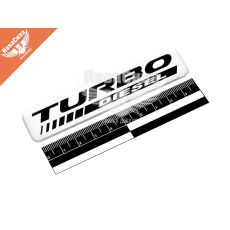 Наклейка с надписью TURBO DIESEL (серебряный фон) (силикон) 10,6х2,3