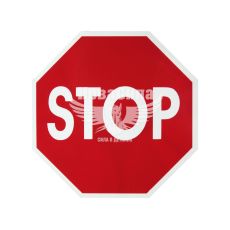 Наклейка з написом STOP (8 граней) 9х9