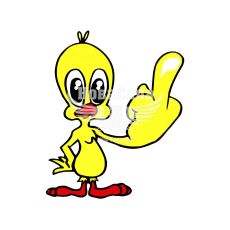 Наклейка Курча (з пальцем) 11,5х8,5