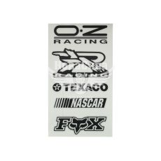 Наклейка с надписью в ряд (O-Z, RACING, TEXACO, NASCAR) (черн.) 28х14