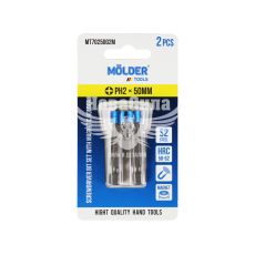 Насадка для отвертки PH2 50мм. (Molder Tools) 2шт. с магнитным держателем S2 (бита)