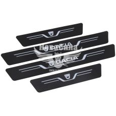 Наклейка на пороги карбон Dacia кт. 4шт. 55х7 передние, 35х7 задние (New)