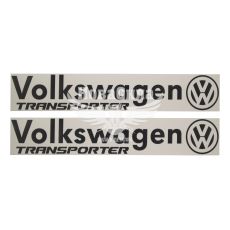 Наклейка на бік авто з написом Volkswagen Transporter (чорна) 95х15
