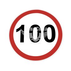 Наклейка обмежувач швидкості (100) діам.12,2