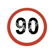 Наклейка обмежувач швидкості (90) діам.12,2