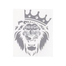 Наклейка Лев з короною срібний 19х19