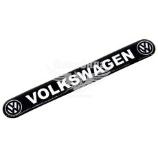 Наклейка с надписью VOLKSWAGEN (черный фон) (силикон) 14х1,8