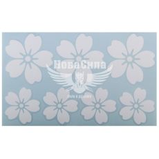 Наклейка Квітки білі 7,5х7 3шт, 5,5х5 4шт.