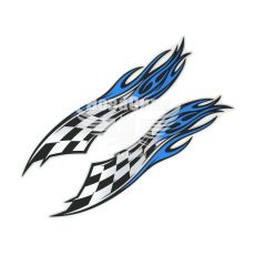 Наклейка Полумя (шашка) (синя) 40х9