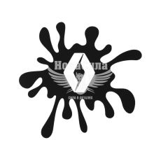 Наклейка Клякса Renault (черная) 12х11