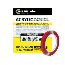 Скотч двохстор. 9мм. 5м. (Solar) Acrylic (прозорий підс.)