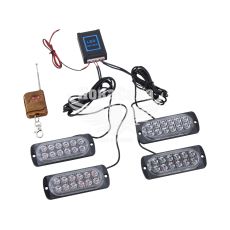 Стробоскопи для решітки радіатора червоно-сині (КНР) (з пультом) (12 діоди)